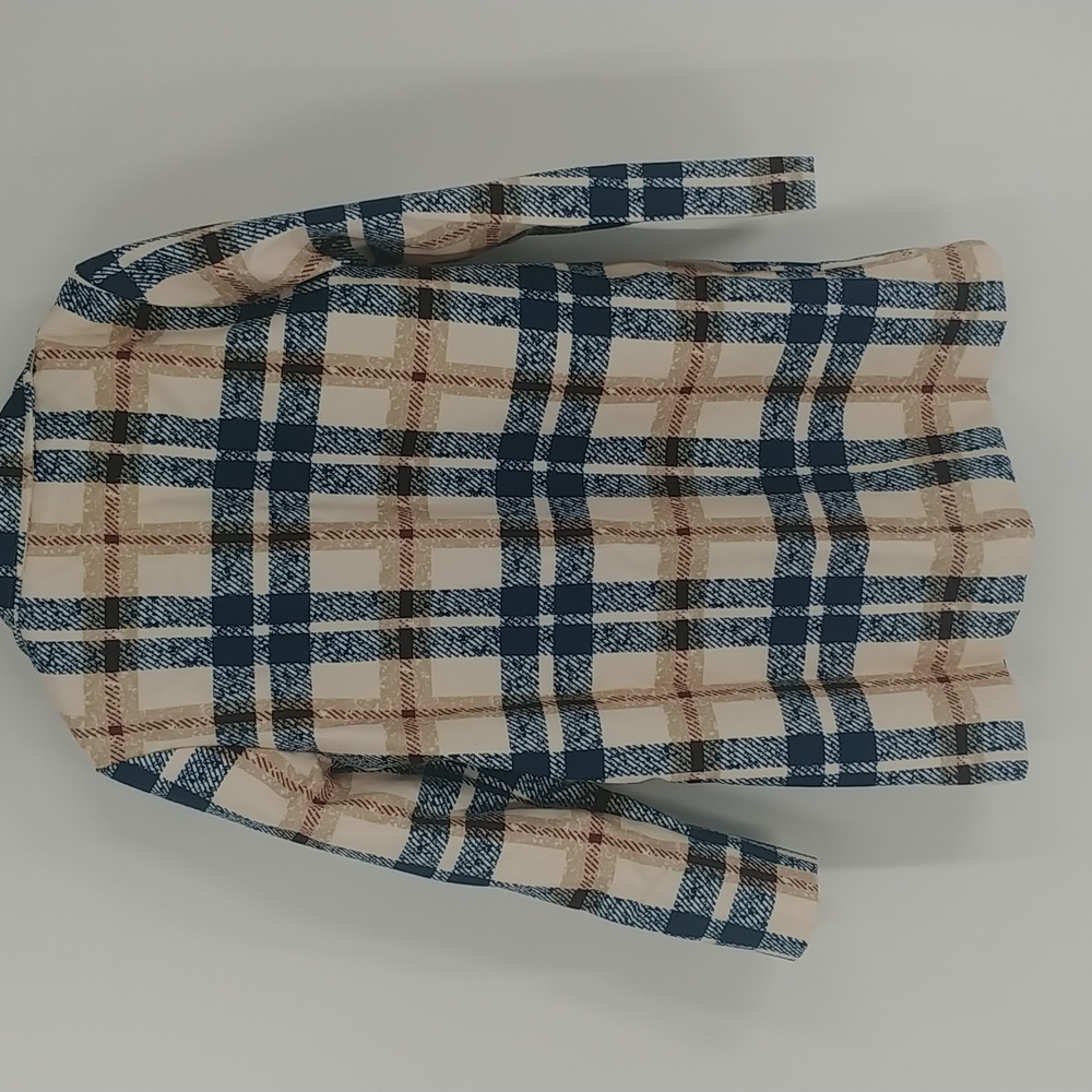 GYK Khaki Plaid Coat Size Large - Picture 8 of 8